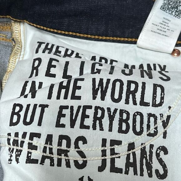 True Religion Ricky Flap Straight Leg Dark Wash Jeans Mens Sz 42 W - Picture 6 of 8